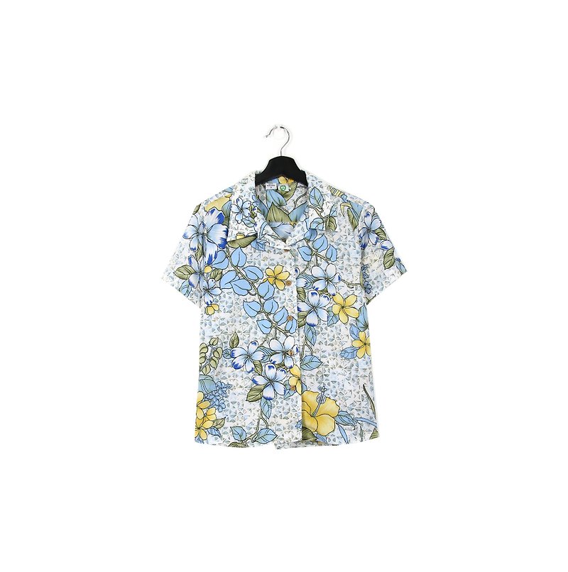 Back to Green:: Aqua / / Men and women can wear / / Vintage Hawaii Shirts - Men's Shirts - Cotton & Hemp 