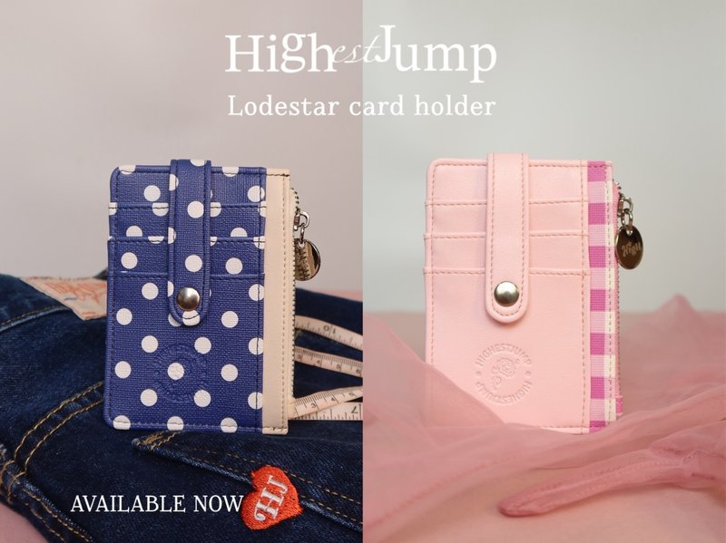 Card holder Lodestar - Highestjump (Excusive item) polka dot and gingham - 證件套/識別證套 - 其他材質 