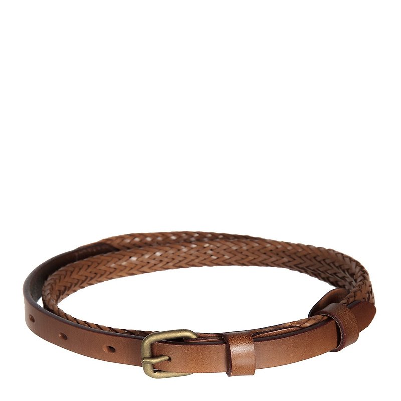 ONLY LOVERS LEFT Belt_Tan Plated / Camel Knot - Belts - Genuine Leather Brown