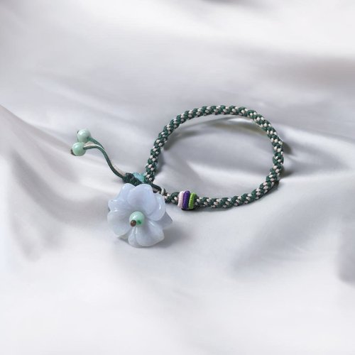 瓔珞珠寶盒 E.L.Jewelry Box 冰糯翡翠花編織手鍊 | 天然緬甸玉翡翠A貨