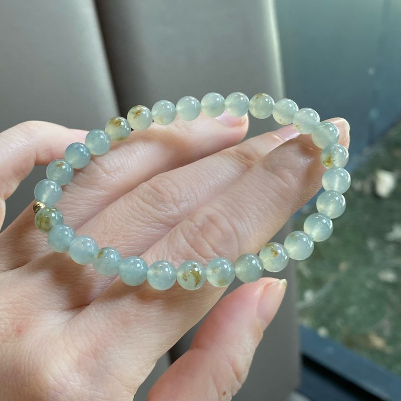 拈翠-緬甸天然A貨翡翠-冰起光晴水飄蜜糖花翡翠手串 - 手鍊/手環 - 玉石 橘色