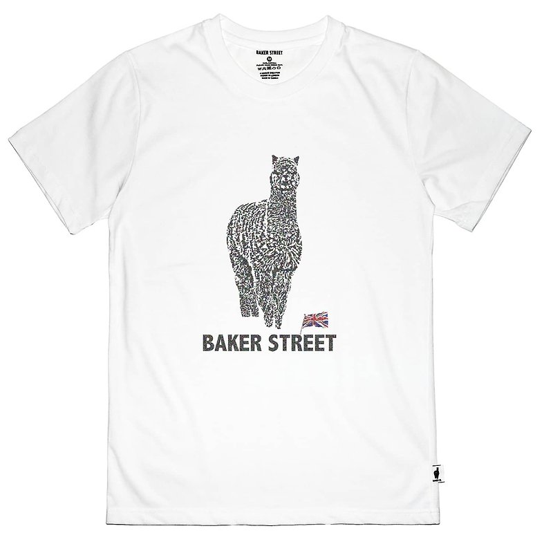 British Fashion Brand -Baker Street- Logo Printed T-shirt - Men's T-Shirts & Tops - Cotton & Hemp White