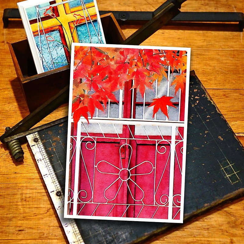 Laowuyan – Postcard from behind bars – 153 Pingtung/Maple Red - Cards & Postcards - Paper 
