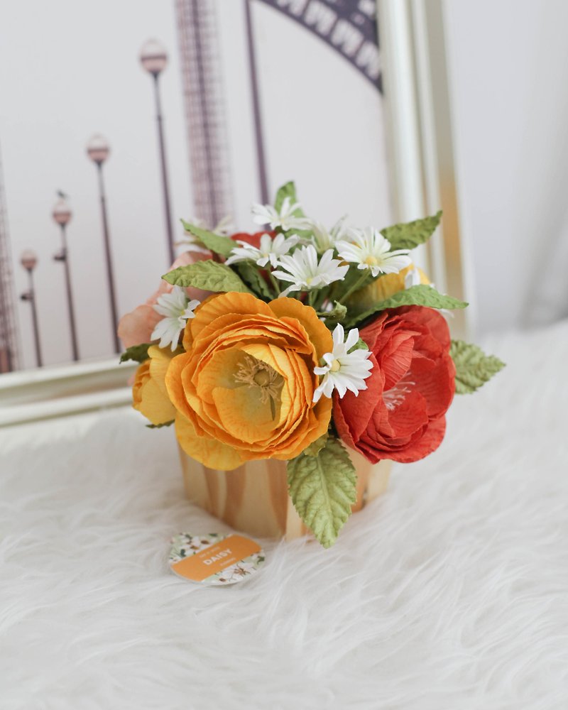 GLORY ORANGE - Wooden Table Flower Pot - น้ำหอม - กระดาษ สีส้ม