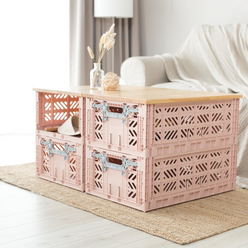 土耳其Aykasa折疊收納籃(L)-奶茶色 - 居家收納/收納盒/儲物盒 - 塑膠 咖啡色