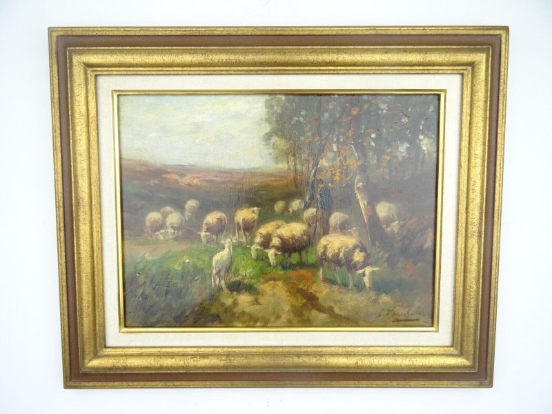 Antique Dutch Oil Painting by C. Verschuur  – Original Landscape on Canvas - 壁貼/牆壁裝飾 - 其他材質 多色