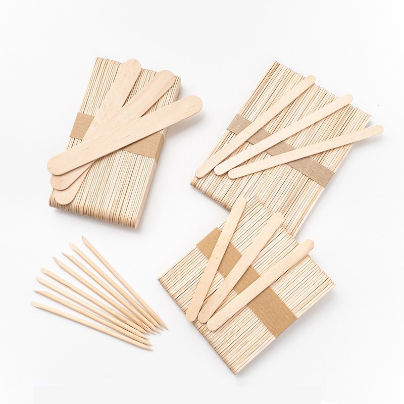 Hot Wax Hair Removal Wooden Stick 100pcs 【MINI YANG】 - อื่นๆ - ไม้ 