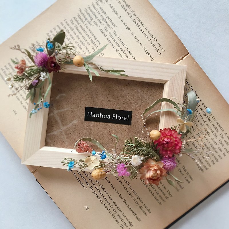 [Good flower] dry flower heart photo frame photo frame flower opening gift not withered flower ceremony mother's day - Picture Frames - Plants & Flowers 