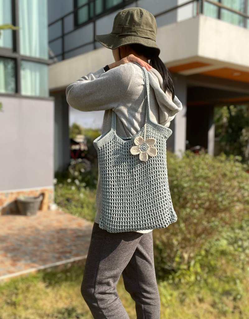 Crochet Net Bag, Crochet Cotton Bag, - 其他 - 棉．麻 綠色