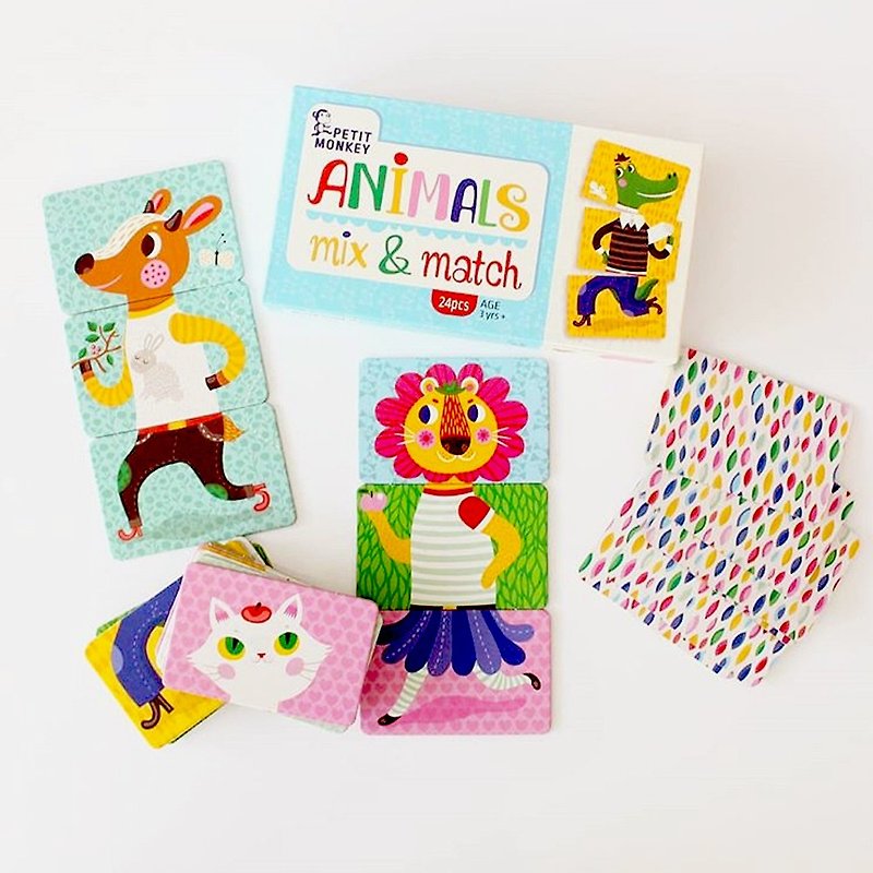 Animals mix & match 3 yrs+ - ของเล่นเด็ก - กระดาษ หลากหลายสี