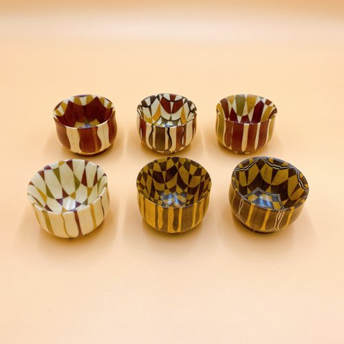 江戶御緣物語 【箱根寄木細工】日本工藝品 小酒杯 杯子(單個)