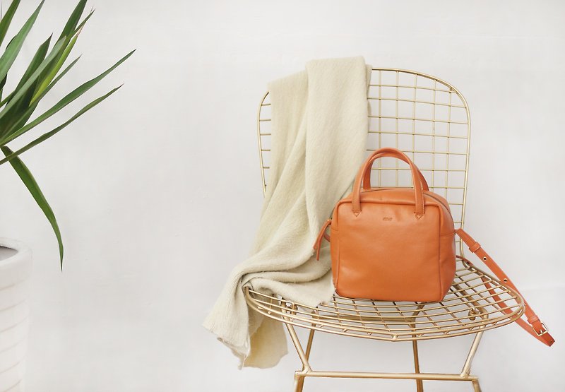 YURI - chubby bag - Handbags & Totes - Genuine Leather Orange