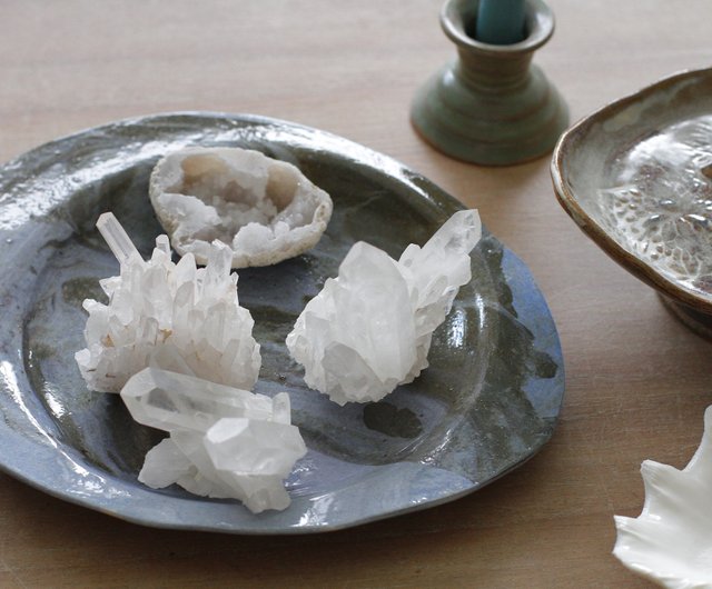 青いマーブル柄が美しい南フランスの焼き物　深皿 青いマーブル柄が美しい南フランスの焼き物 深皿 純手作りブルー