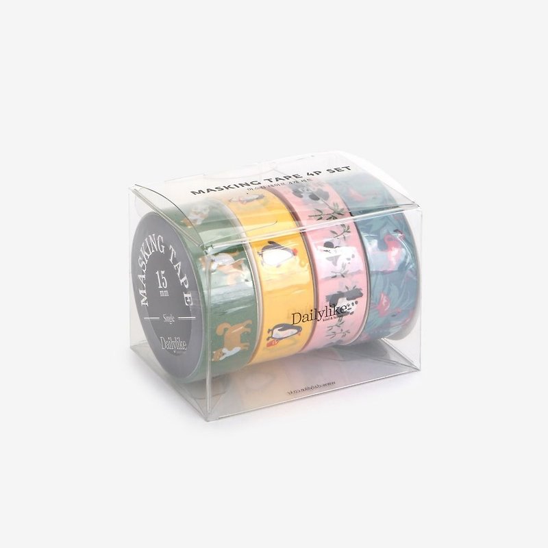 紙テープ4を外箱に入れる-02動物2、E2D14797 - マスキングテープ - 紙 多色