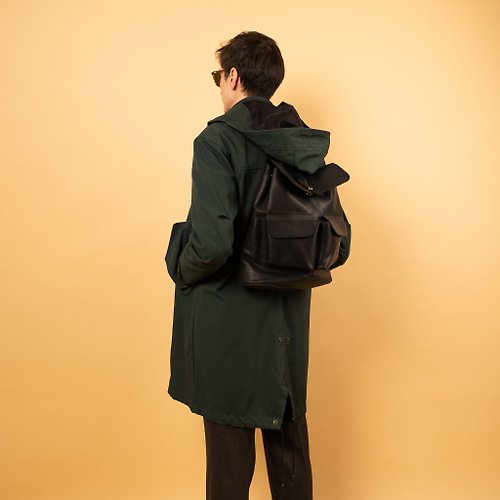 Backpacks 4 Friends 手工皮革雙肩背包 棉襯裡。 花旗帆布背包