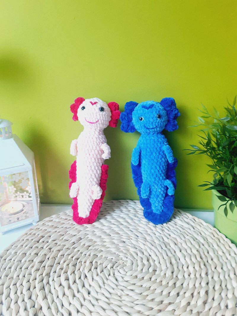 Crochet axolotl, Pink axolotl plushie, axolotl plush toy, crochet axolotl plush - Kids' Toys - Other Materials Blue