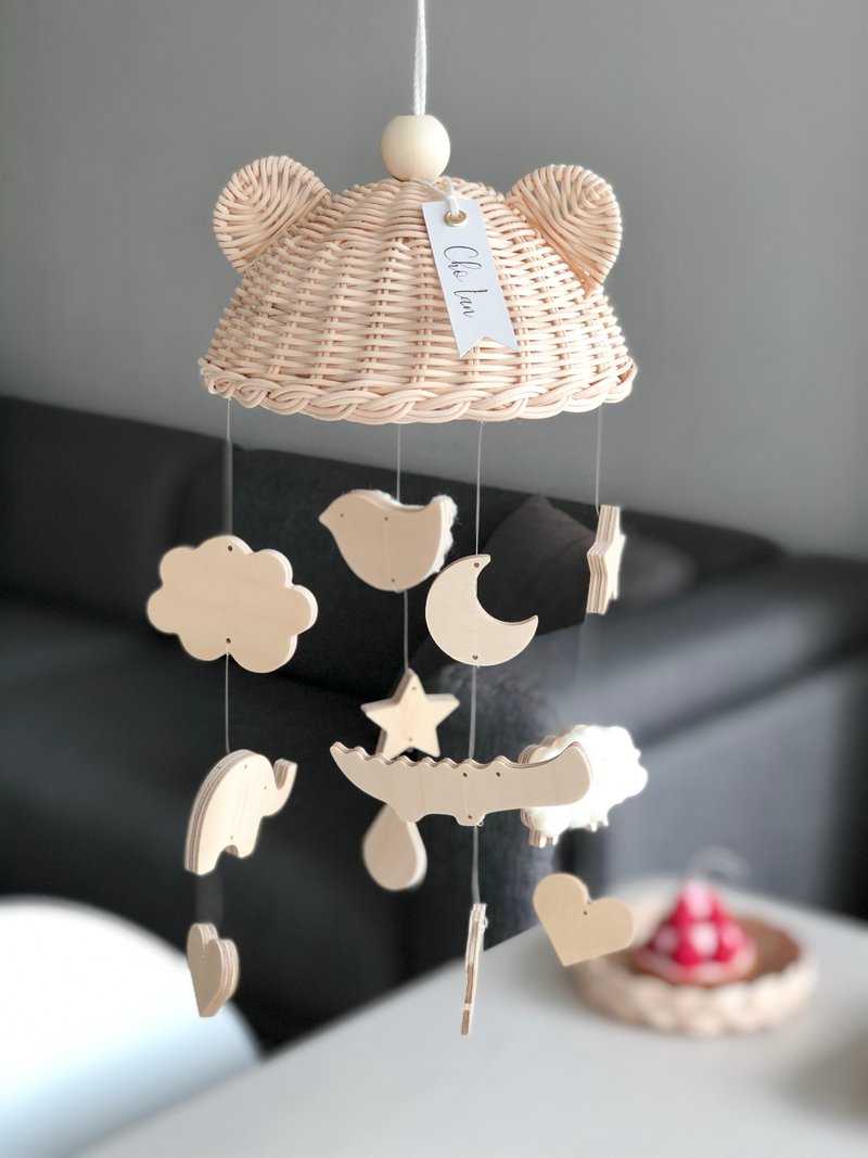 Rattan Teddy Bear Mobile - 寶寶/兒童玩具/玩偶 - 木頭 咖啡色