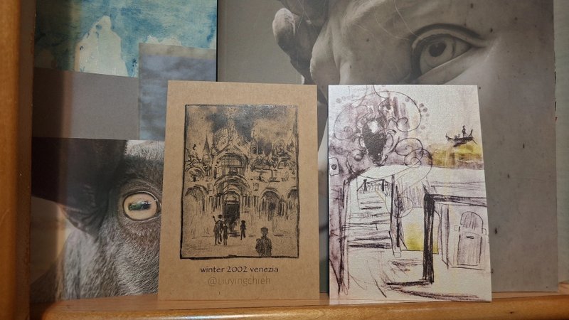Liuyingchieh Venezia 義大利威尼斯聖馬可旅行寫生明信片 兩款組 - 卡片/明信片 - 紙 多色