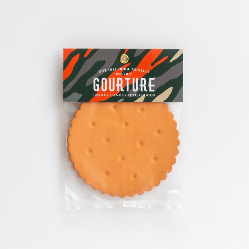 GOURTURE - 超厚革 ! 經典手工餅乾杯墊【2入】婚禮小物 交換禮物 - 杯墊 - 真皮 咖啡色