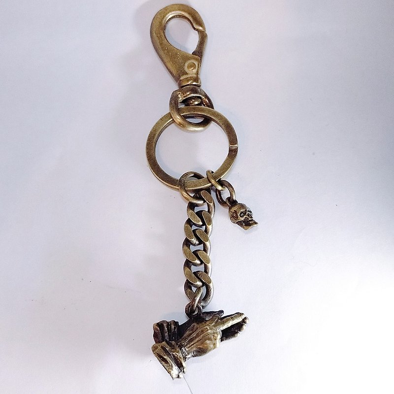 praying hands　keychain　brass　by　GRYPHON - Keychains - Copper & Brass Gold