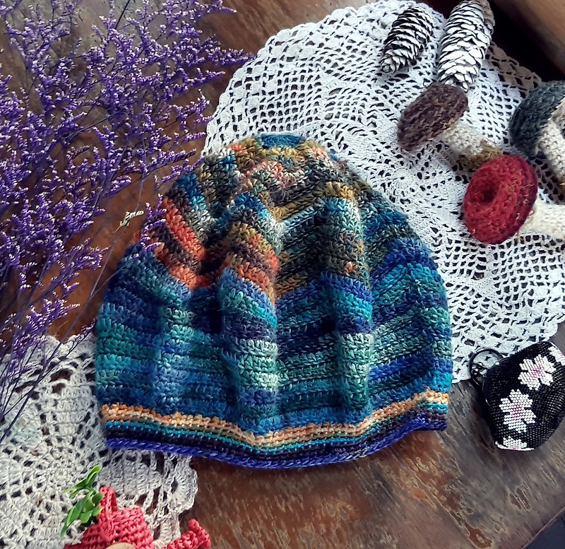 Handmade Handmade - Van Gogh Belle Hat - Wool Knitted Cap [Spot] - หมวก - ขนแกะ หลากหลายสี