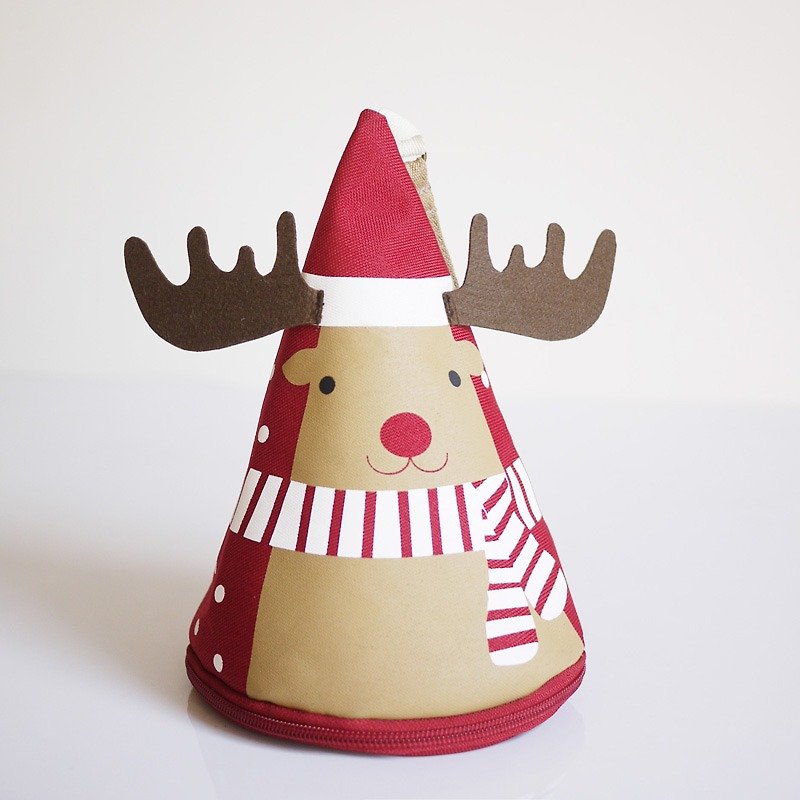 聖誕禮物/耶誕麋鹿(防水提袋+零錢包) - 手提包/手提袋 - 防水材質 紅色
