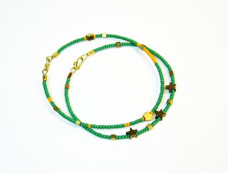 Green whirring ~ - Bracelets - Other Metals Green
