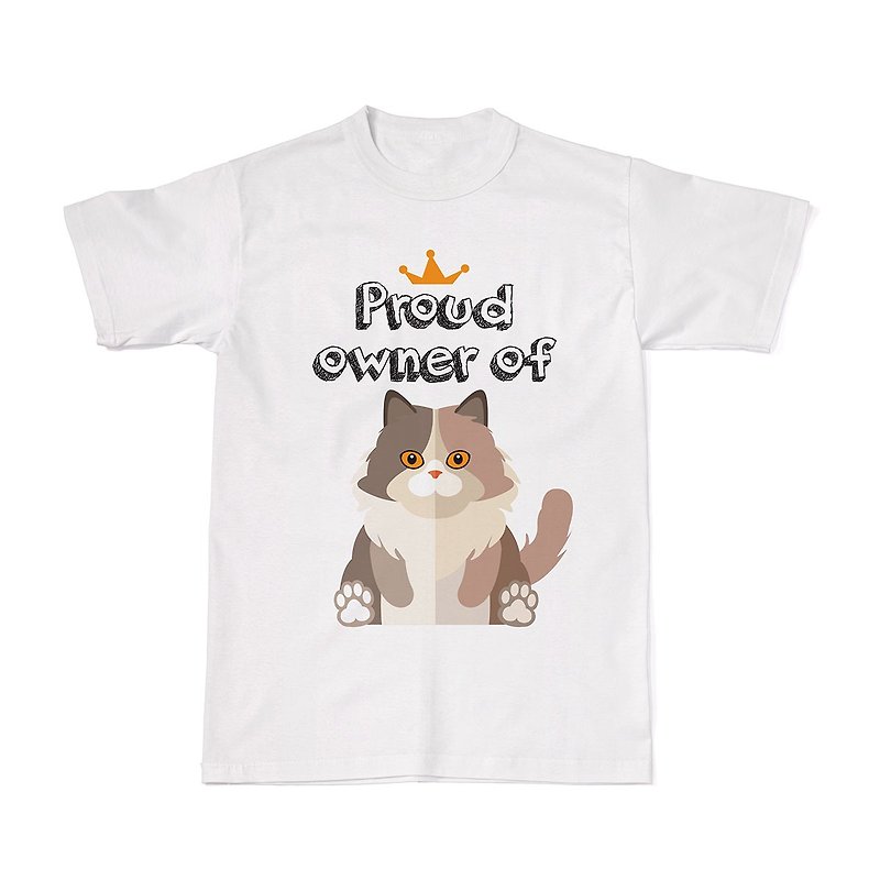 Proud Cat Owners Tees - British Longhair Cat - 女 T 恤 - 棉．麻 白色