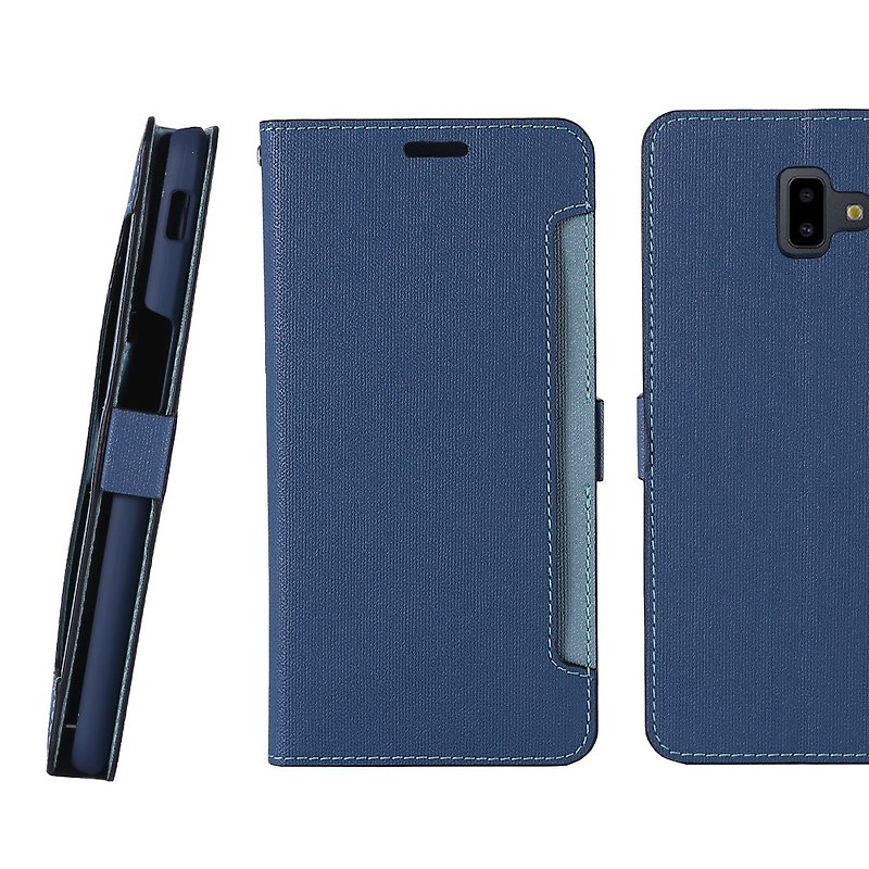 CASE SHOP SAMSUNG Galaxy J6+側掀站立式皮套-藍(4716779660531) - 手機殼/手機套 - 人造皮革 藍色