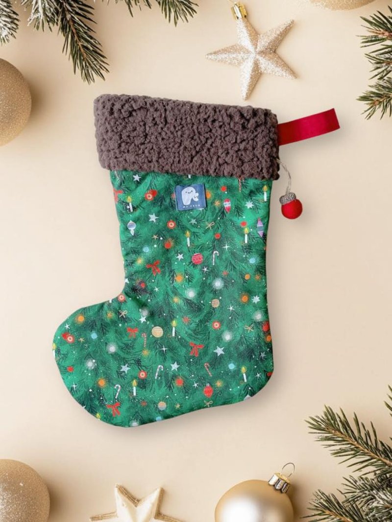 Dot Wish & Rainbow Popcorn Double-Sided Christmas Stockings in Stock - Items for Display - Cotton & Hemp Multicolor