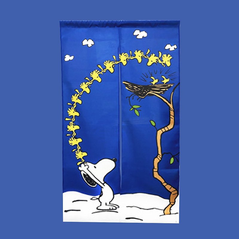 SNOOPY史努比門簾 窗簾 裝飾性掛布 -150公分寶藍史奴比長版門簾 - 掛牆畫/海報 - 聚酯纖維 藍色