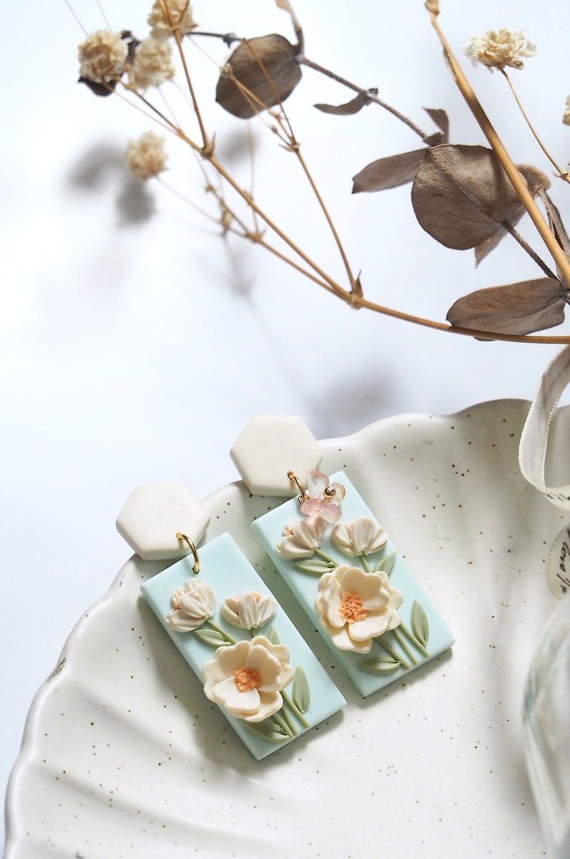 poppy flower earrings - Earrings & Clip-ons - Other Materials 