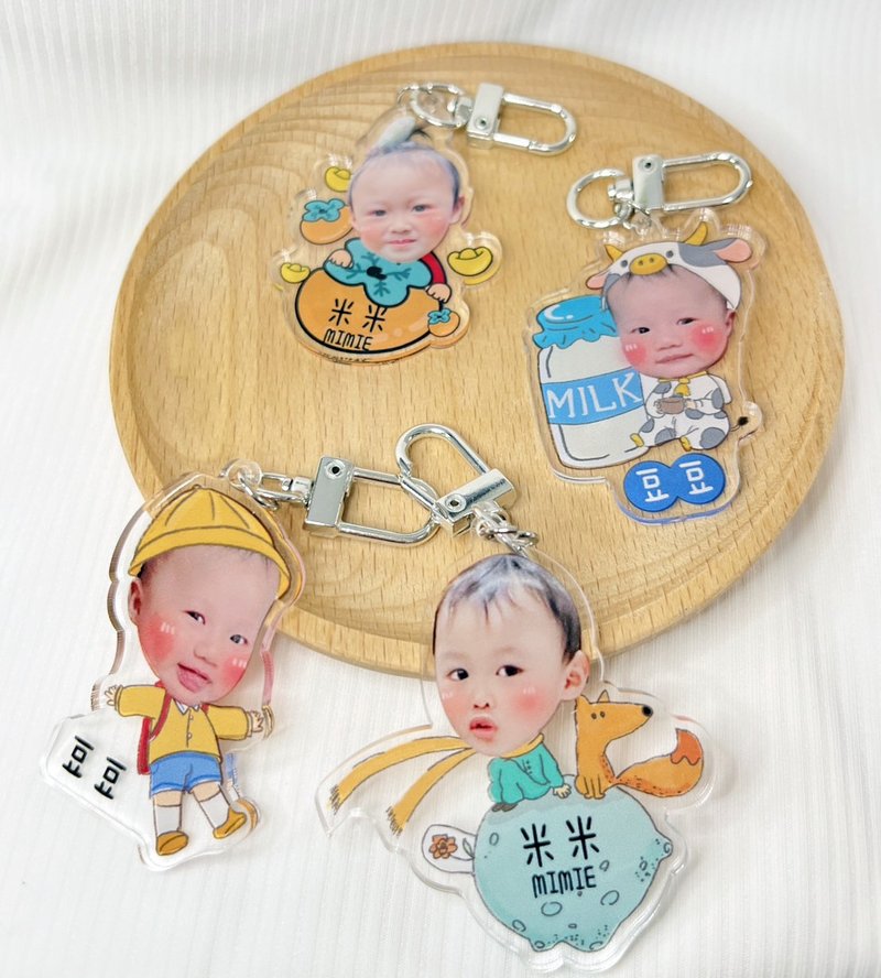 Custom Acrylic Charm Child/Lover/Fur Child Custom Name Key Ring Vehicle Key Ring - Charms - Waterproof Material Multicolor