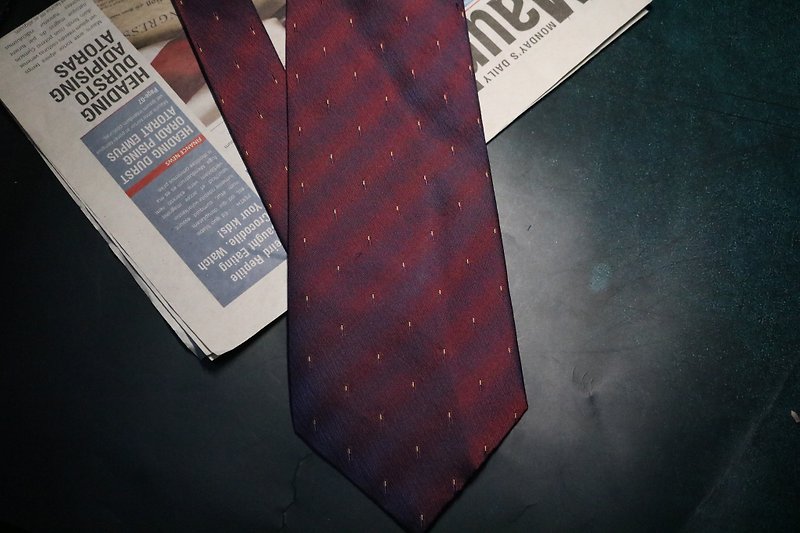 Purplish red dark stripe silk tie fashion professional handsome accessories - Ties & Tie Clips - Silk Multicolor