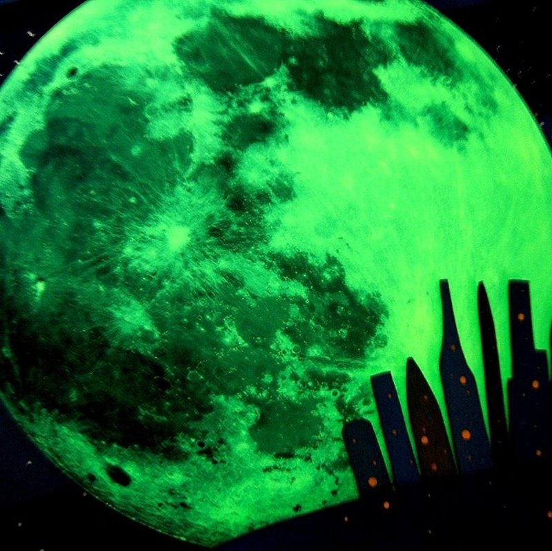 The 20cm phosphorescent moon shines gently Tsukiya - โคมไฟ - ไม้ หลากหลายสี