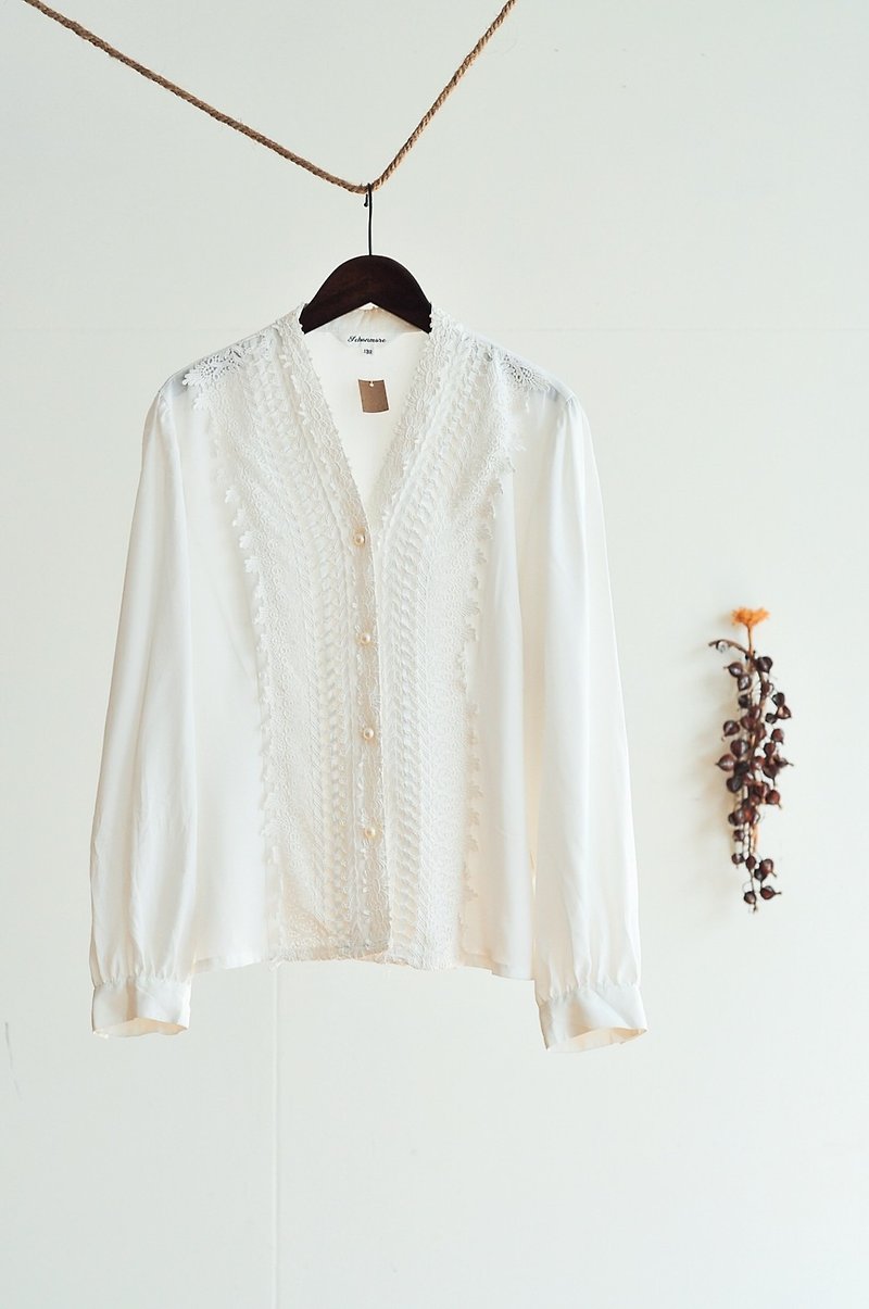 Vintage / 襯衫 / 長袖 no.477 tk - 女襯衫 - 聚酯纖維 白色