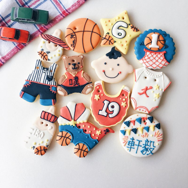 [Warm sun] to close salivary sugar cookie paragraph ❥ ❥ Kobe male baby hand-drawn design creative gift 12 Group**Before ordering, please consult the schedule** - Handmade Cookies - Fresh Ingredients 