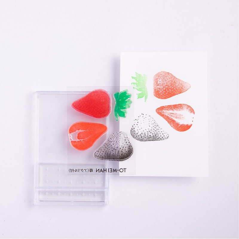 TO-MEHAN Strawberry with Acrylic - 多色透明郵票的超級再現 - 印章/印台 - 樹脂 透明