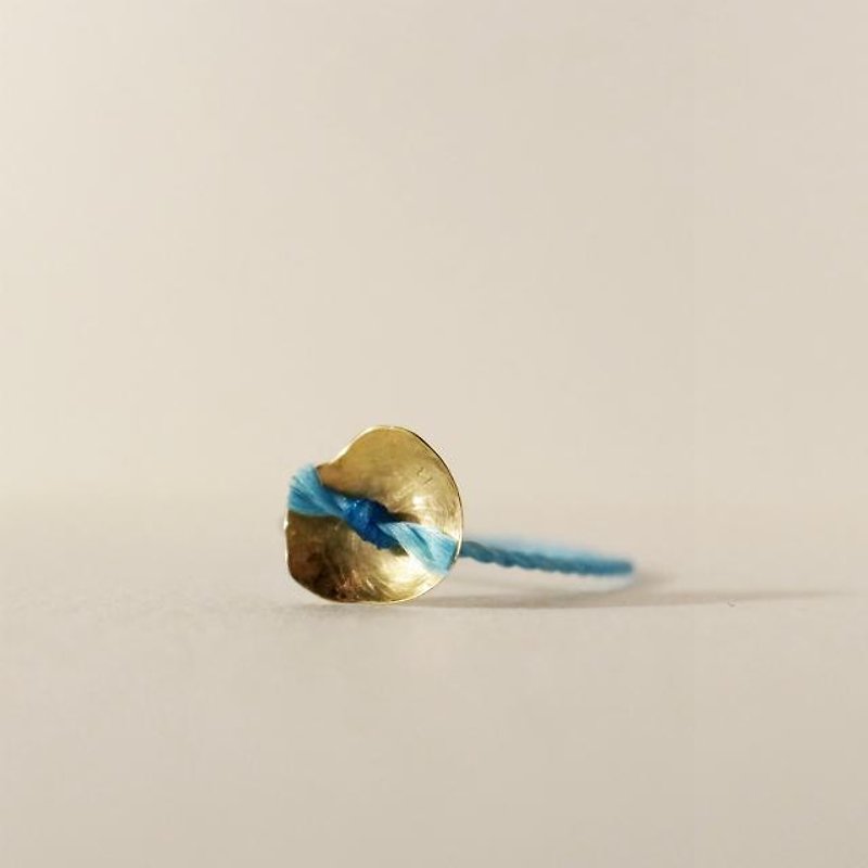 18K Gold Ring Flower (M) Blue