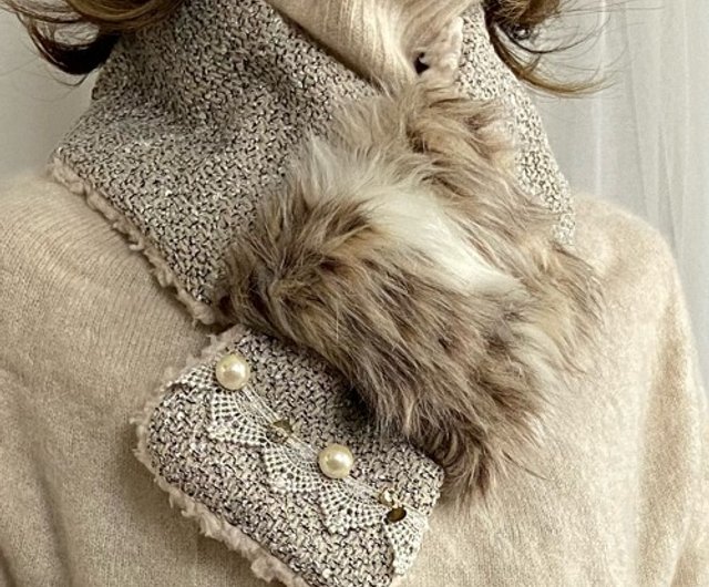 Muffler Elegant Muffler Lace & Jewel Neck Accessory - Shop yabo