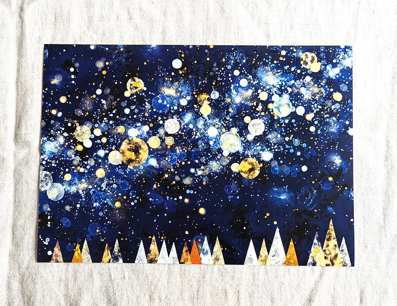 星と森のポスター - 掛牆畫/海報 - 紙 藍色