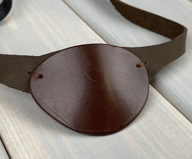  Leather Eye Patch with pattern, Handmade Adjustable