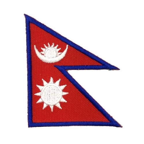 A-ONE 尼泊爾國旗 刺繡貼布 電繡貼 背膠補丁 電繡刺繡布章 貼布 布標