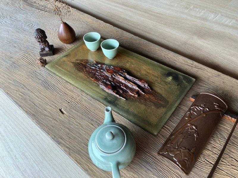 HO MOOD 解構系列—手作 原木茶盤七十四(浮島) - 杯墊 - 木頭 咖啡色