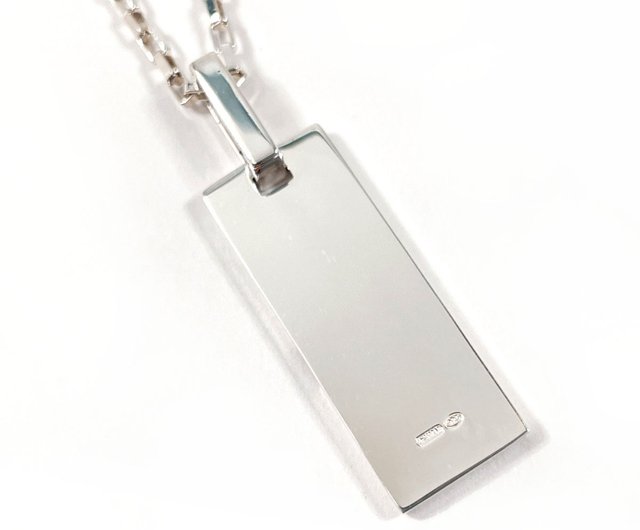 日本直送 中古美品】グッチ GUCCI ネックレス プレート シルバー925