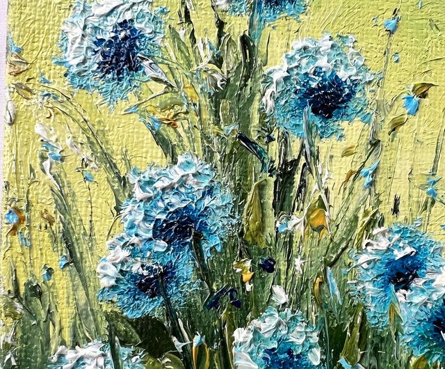 Wildflowers Painting Floral Original Art 15x15 cm/ 6x6 in