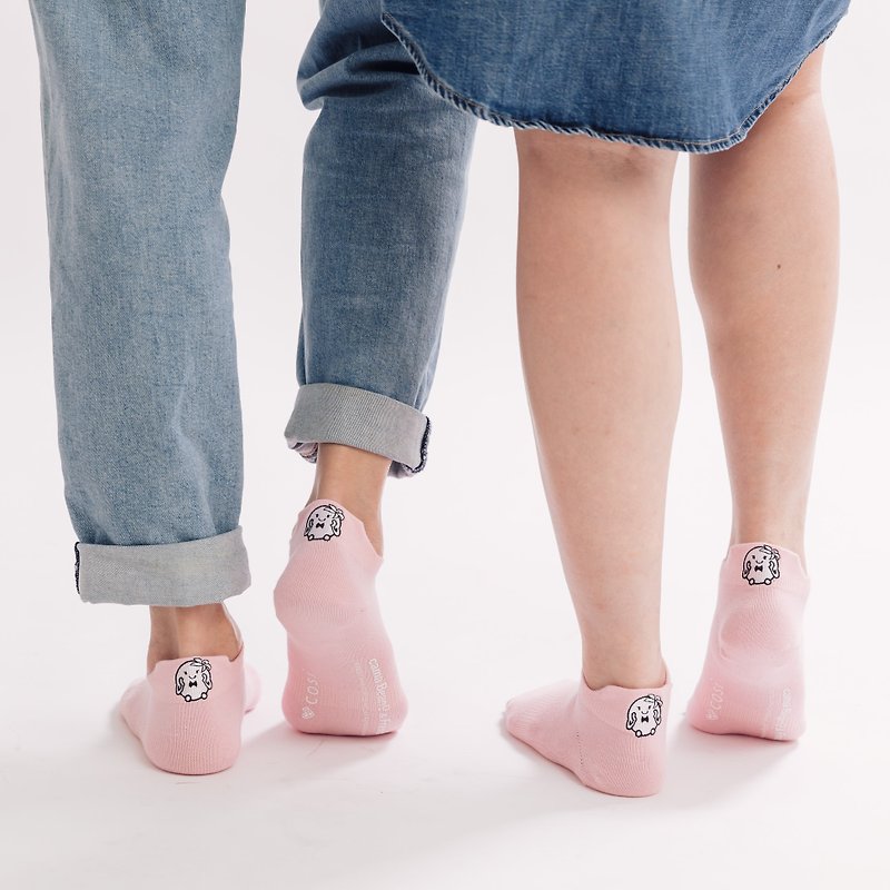 Cosi 獨家授權cama Beano & Friends 踝襪 圓圓款 MIT臺灣製襪 - 襪子 - 棉．麻 粉紅色