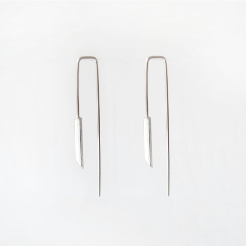 925 Sterling Silver Geometric Natural Landscape Series - Pair of Ice Cluster Earrings - ต่างหู - เงินแท้ สีเทา