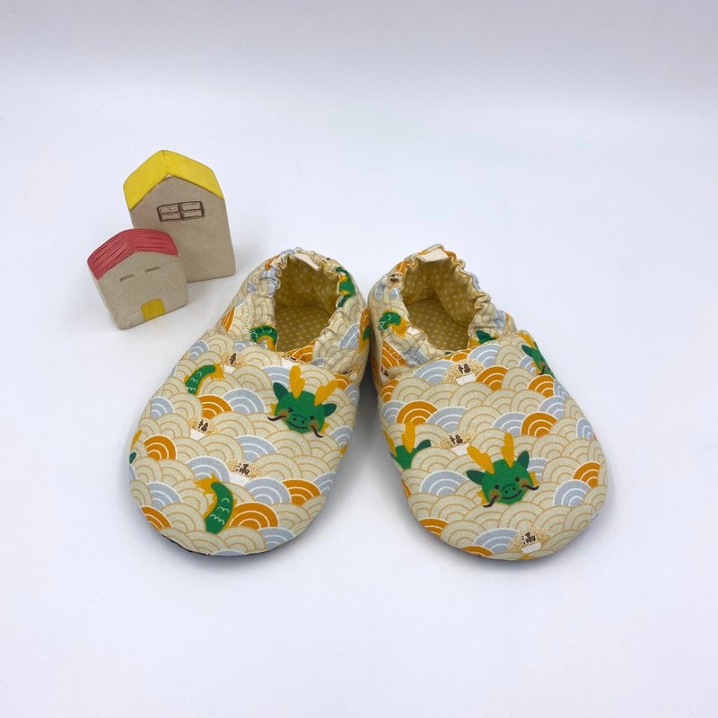 Wave Dragon - preliminary shoes/growth shoes/walking shoes - Baby Shoes - Cotton & Hemp Multicolor