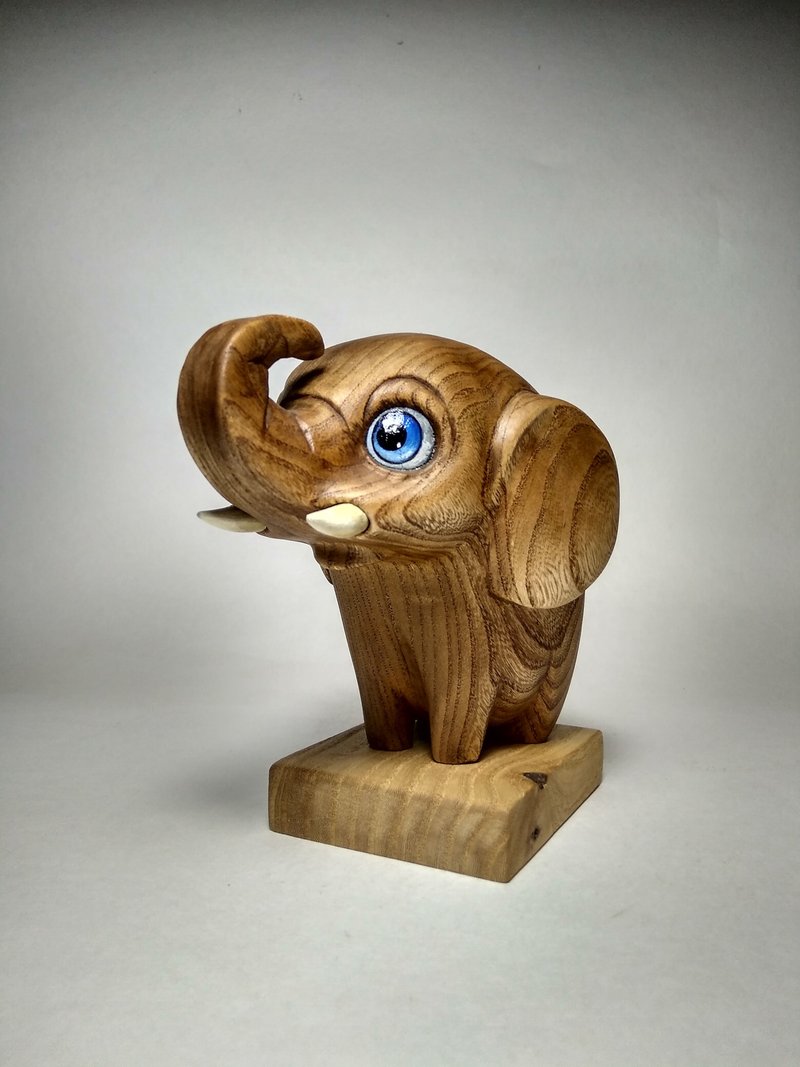 Elephant - Stuffed Dolls & Figurines - Wood 